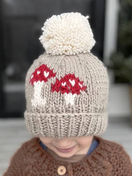 Mushroom Hand Knit Beanie