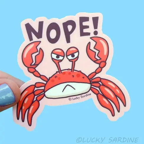 Nope Crab Vinyl Sticker