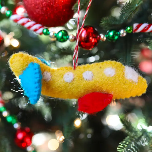 Airplane Felt Wool Ornament