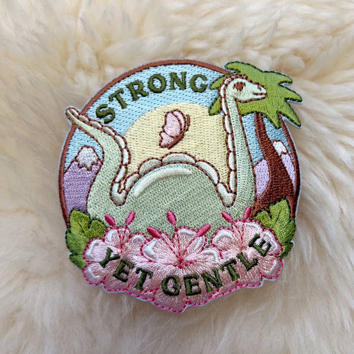 Strong Yet Gentle Dinosaur Iron-On Patch