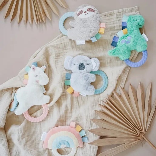 Baby's Pal Plush Rattle + Teether