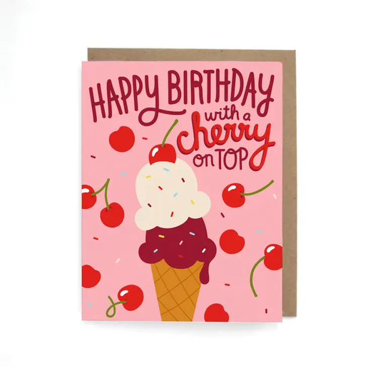 Happy Birthday With a Cherry On Top Card