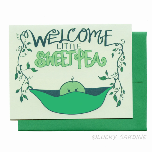 Welcome Little Sweet Pea Card